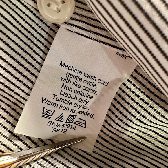 NWT J. Crew Factory Haberdashery Blue & White ‘Striped Classic Button-Up Shirt’ - Picture 8 of 13